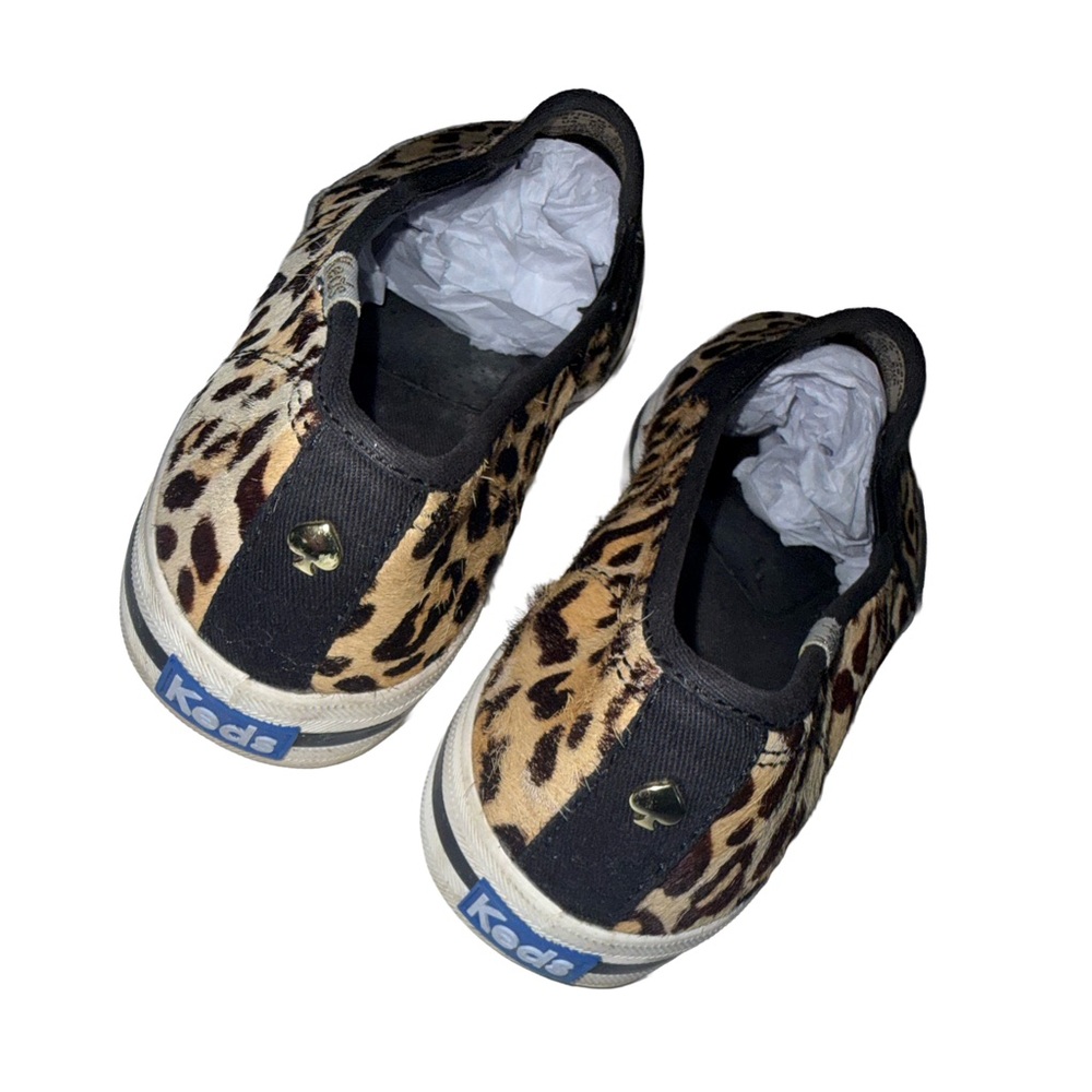 KATE SPADE Pony hair Leopard Animal Print Sneakers 8.5 - Picture 5 of 9